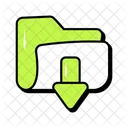 Carpeta De Descarga Descargando Documento Icono