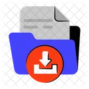 Carpeta De Descarga Archivo Datos Icono
