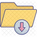Guardar Contenido Transmitir Datos Descargar Carpeta Icono