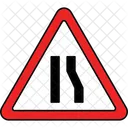 El carril izquierdo termina  Icono