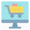 Carrinho De Compras On Line Compras On Line Comercio Eletronico Ícone