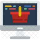 Carrinho De Compras On Line Balde De Compras On Line Compras On Line Ícone