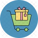 Carrito de compras de regalos  Icono