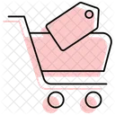 Carrito De Compras Color Sombra Icono Linea Fina Icono