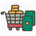 Dinero Y Carrito De Compras Icono