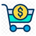 Carro Dolar Compras Icono