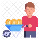 Carro Bitcoin Carro Minero Mineria Bitcoin Icono
