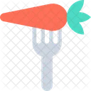 Carrot Fork Vegetable Icon