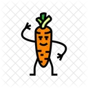 Carrot Character Vegetable Face Icon