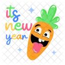 Carrot Emoji Root Vegetable New Year Icon