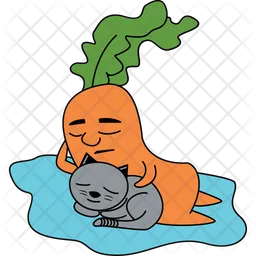 Carrot With Cat  Icon