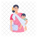 Carrying Baby Mother Child Village Mom Icon