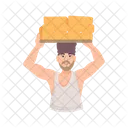 Carrying Bricks Construction Worker Holding Bricks Icon