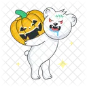 Carrying Pumpkin Creepy Pumpkin Creepy Bear Icon