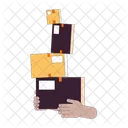 Unstable Stacked Boxes Holding Unsteady Parcels Carrying Staked Boxes Icon