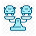 Cars on weight scale  Icon