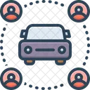 Carsharing Ride Pooling Icon