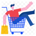 Cart Man Basket Icon
