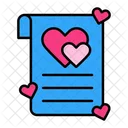 Carta Carta De Amor Caneta Ícone