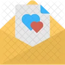 Carta con corazones  Icono