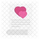 Carta De Amor Documento Corazon Icono