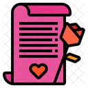 Carta De Amor Carta Rosa Icon