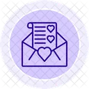 Icono De Linea De Carta De Amor Icono