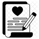 Amor Corazon Carta Icono