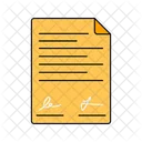 Carta De Contrato Acuerdo Firma Icono