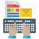 Escribir Cartas Escribir Con Teclado Escribir Correo Icono