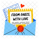 Carta De Paris Correo Sobre Icon