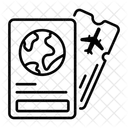 Cartao De Embarque Bilhetes Passaporte Ícone