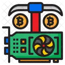 Bitcoin Criptomoeda Cartao Vga Ícone