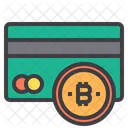 Carte De Credit Argent Bitcoin Crypto Monnaie Carte De Credit Carte De Debit Icône