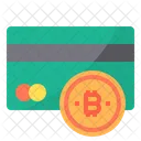 Carte De Credit Argent Bitcoin Crypto Monnaie Carte De Credit Carte De Debit Icône