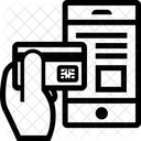 Carte de crédit et smartphone  Icône