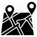 Emplacement Sur La Carte Navigation Par Points Cartographie Icône