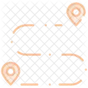 Carte Des Itineraires De Livraison Icône