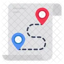 Carte Itineraire Direction Navigation Icône