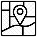 Navigation Sur La Carte Epingle De La Carte Pointeur De Localisation Icône