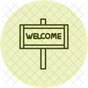 Cartel De Bienvenida Saludo Entrada Icono