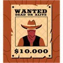 Buscado Forajido Western Icono