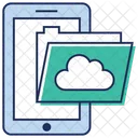 Cartella Cloud Dati Mobili Dati Online Icon