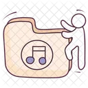 Cartella Musicale File Brani Di Archivio Icon