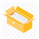 Parcel Cardboard Open Carton Icône