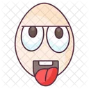 Edible Tongue Out Egg Egg Shell Icon
