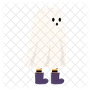 Cartoon Ghost in Boots Halloween  Icon