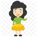 Girl Daughter Black Icon