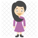 Girl Daughter Black Icon