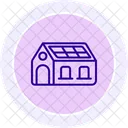 Icono De Linea De Casa Con Energia Solar Icono